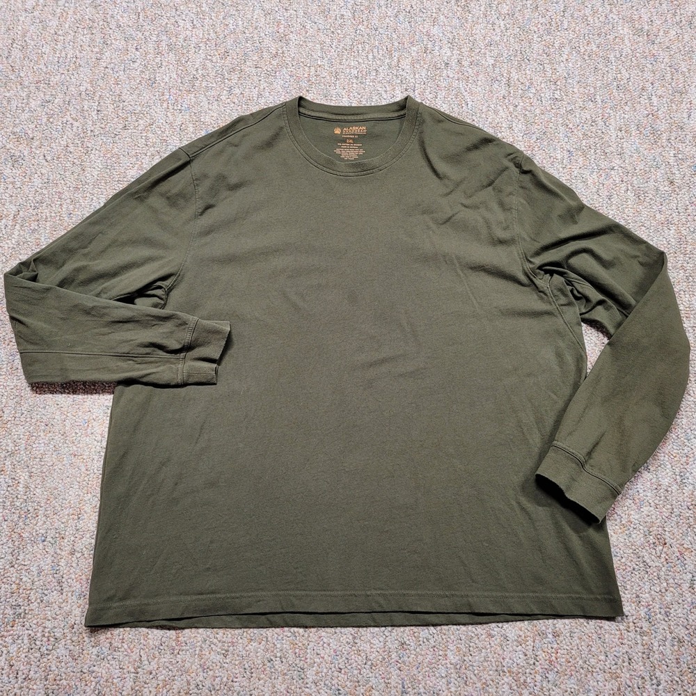 Alaskan Hardgear Shirt Mens 2XL Green Cotton Stretch Long Sleeve Standard Fit